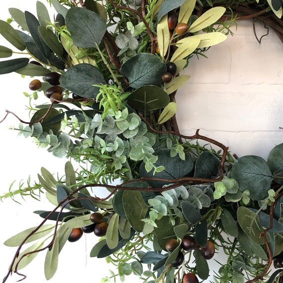 Eucalyptus Candle Ring Wreath, Greenery Candle Ring, Floral Candle Ring,  Small Farmhouse Wreath