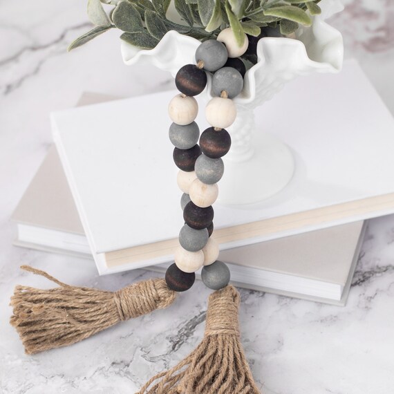 Multi Color Farmhouse Wood Bead Garland Home Decor Beads - Bead Decor Ideas Multi Color Farmhouse Wood Bead Garland Home Decor Beads - Bead Decor Ideas