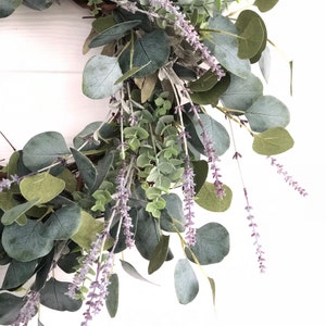 Eucalyptus and Lavender Wreath, Greenery Wreath, Everyday Wreath, Farmhouse Wreath afbeelding 6