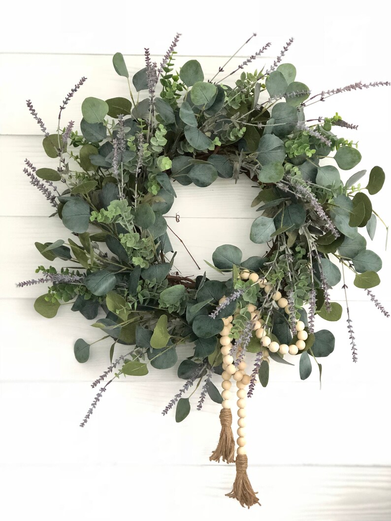 Lavender and Eucalyptus Wreath, Front Door Decor, Spring Wreath, Spring Porch Decor, Wreaths For Spring image 2