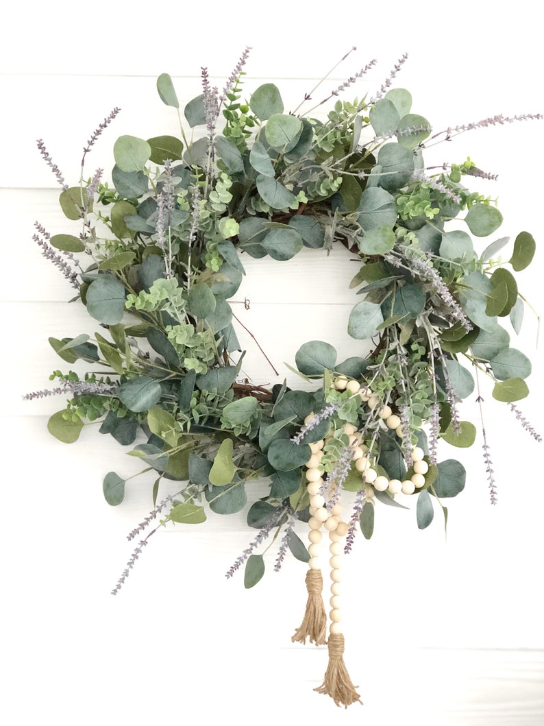 Lavender and Eucalyptus Wreath, Front Door Decor, Spring Wreath, Spring Porch Decor, Wreaths For Spring image 1