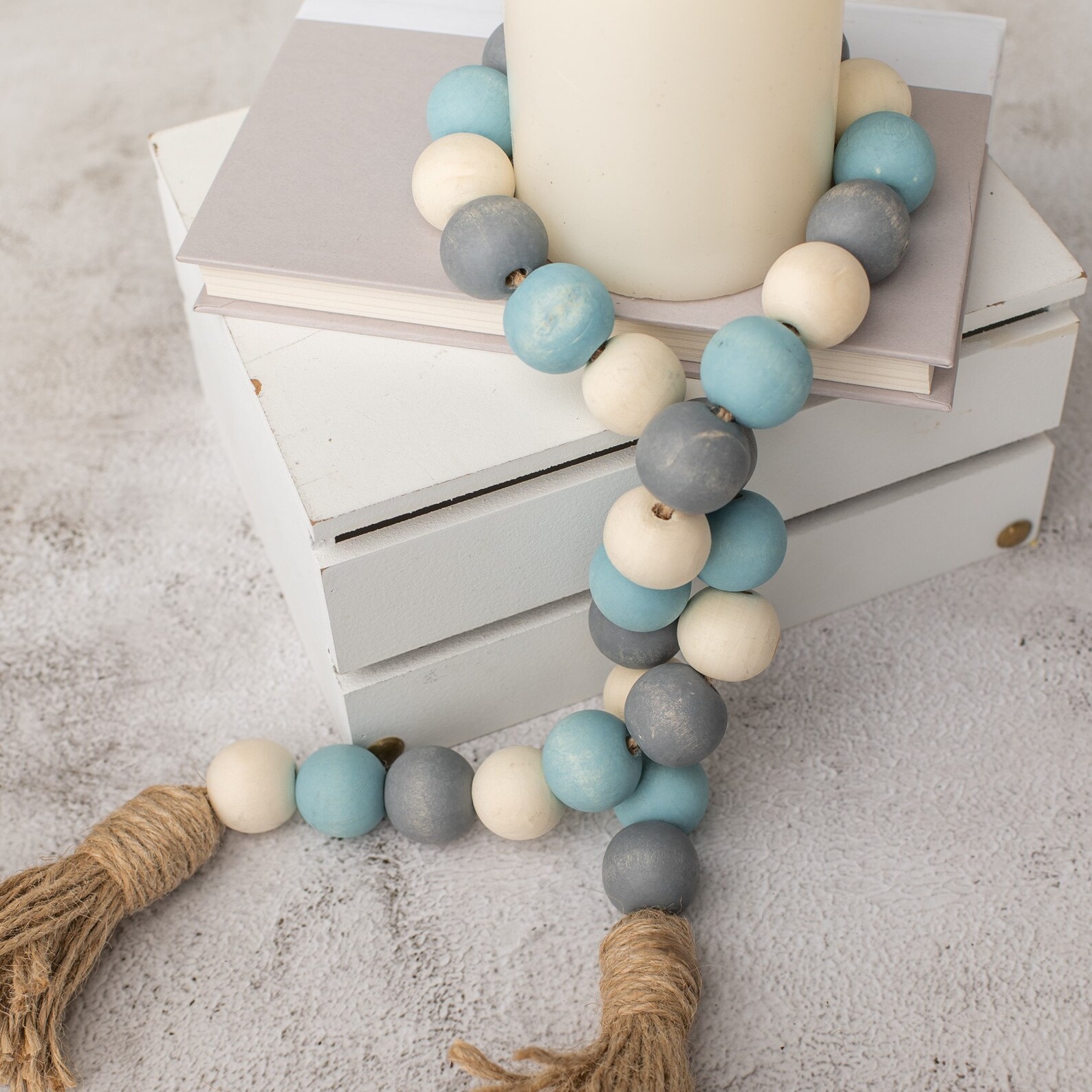 Farmhouse Beads Home Decor Beads Wood Bead Garland Etsy