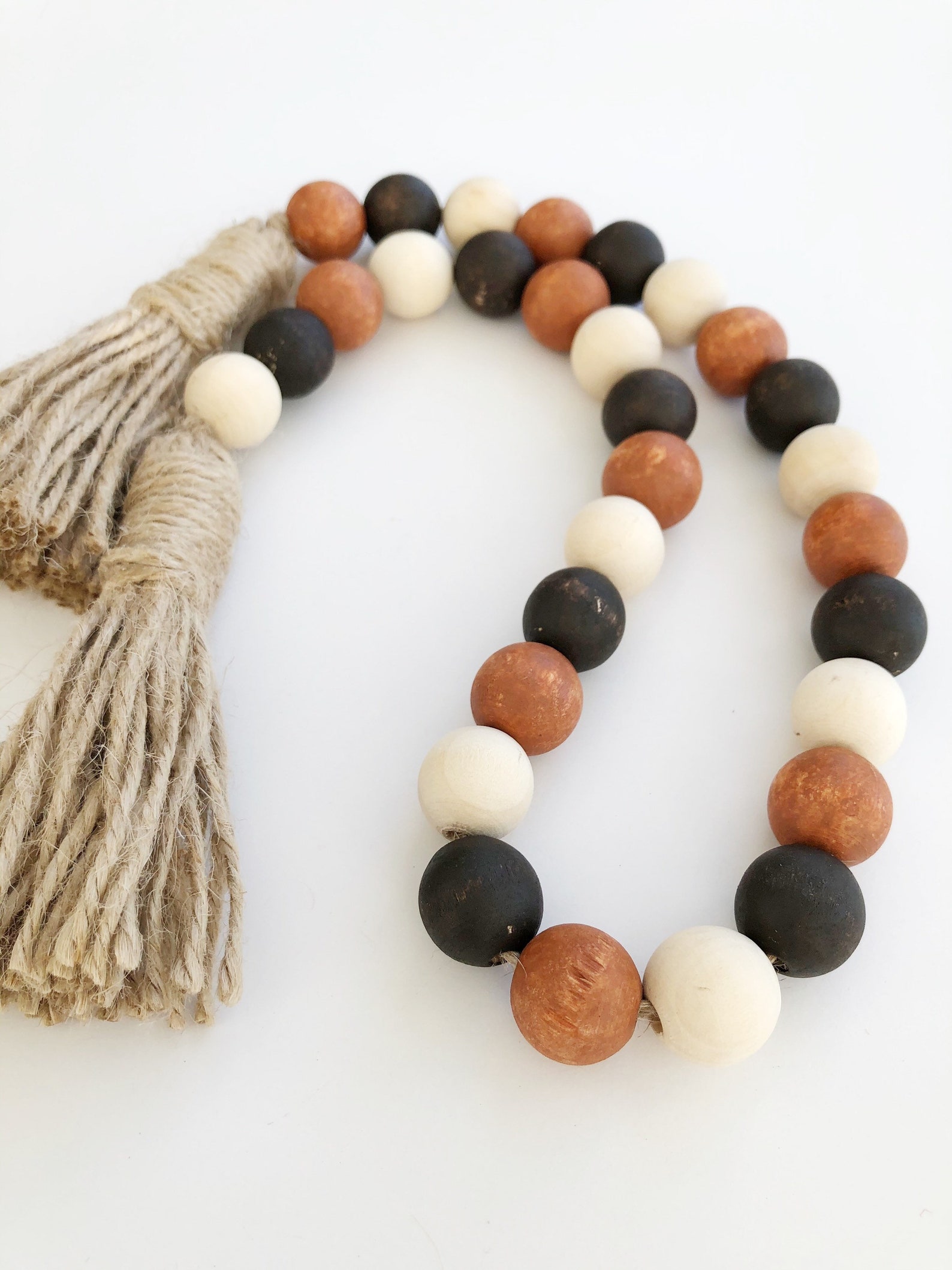 Farmhouse Beads Fall Wood Bead Garland Fall Home Decor Etsy