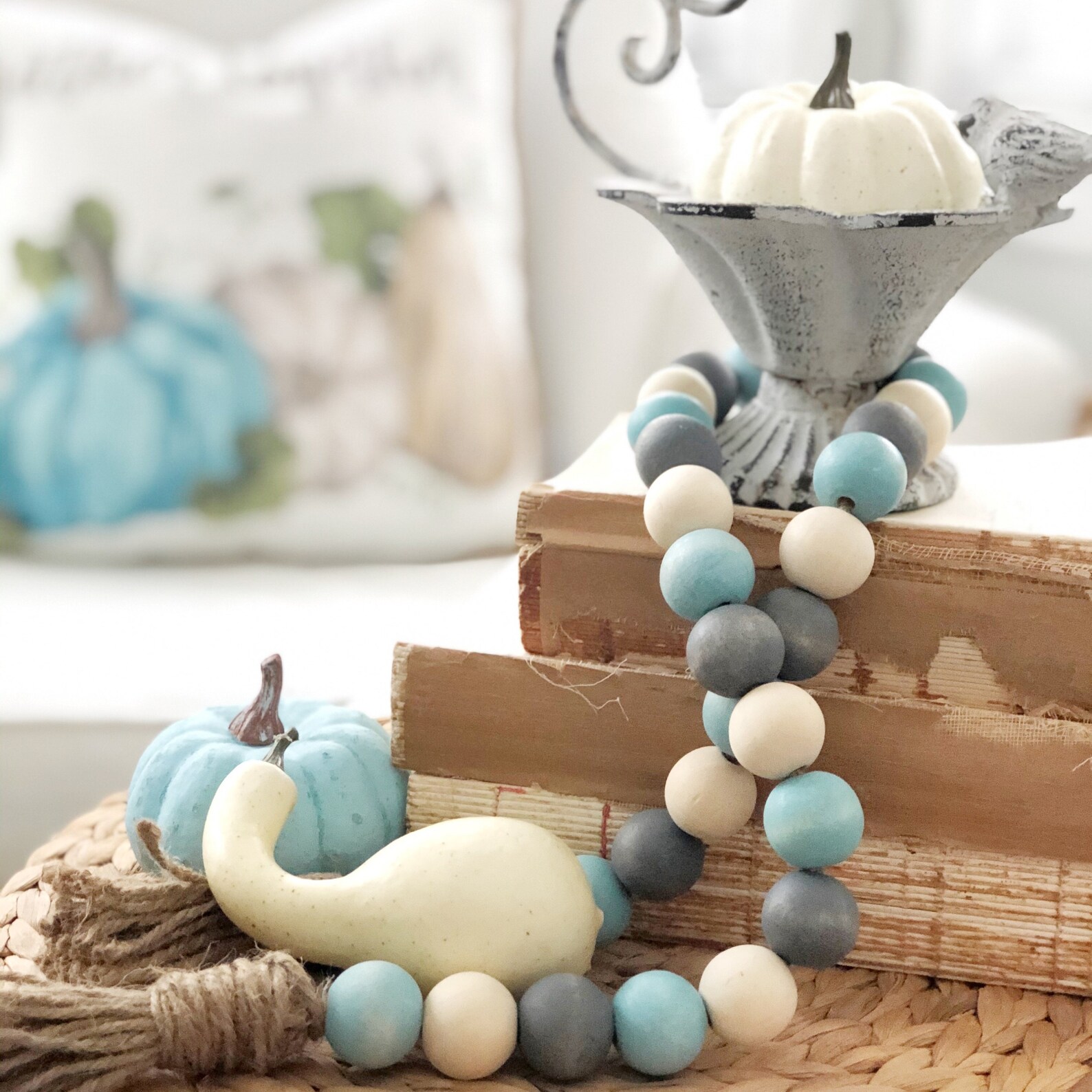 Farmhouse Beads Home Decor Beads Wood Bead Garland Etsy