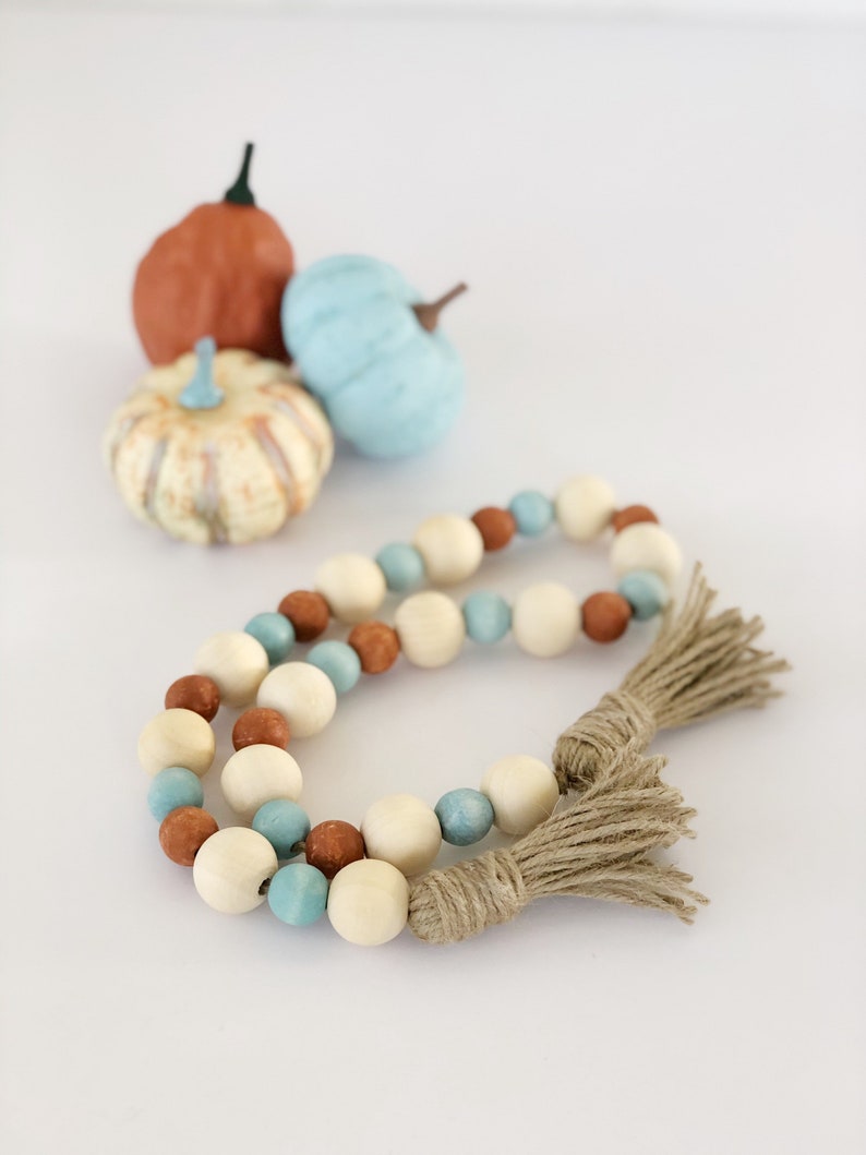 Farmhouse Beads Fall Farmhouse Beads Garland Wooden Bead Etsy