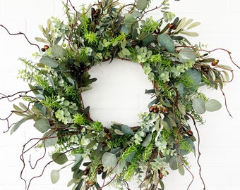 Large Olive, Rosemary and Eucalyptus Front Door 30" Wreath