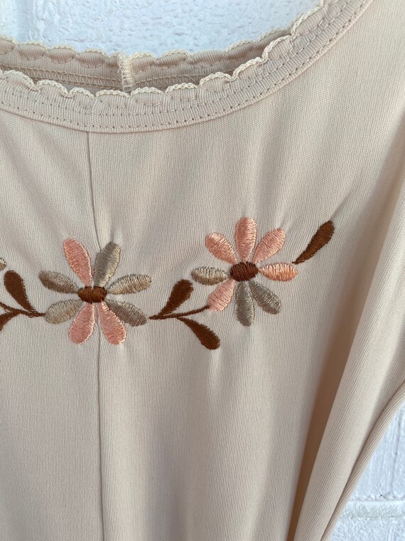 Vintage 70s Sleeveless Polyester Dress/ Matching … - image 6