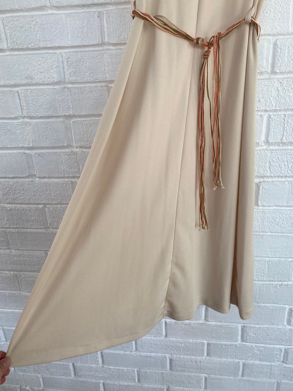 Vintage 70s Sleeveless Polyester Dress/ Matching … - image 7