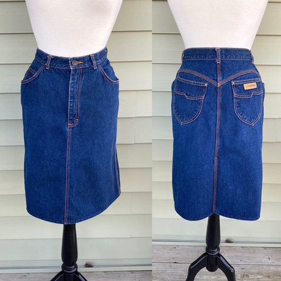 Vintage 80s Gitano Denim Skirt/ 1980s Skirt/ 1980… - image 1