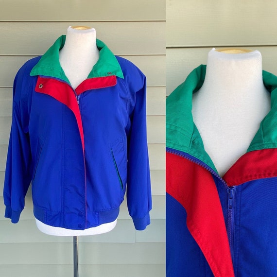 Vintage 80s Color Block Jacket/ Windbreaker/ Lord… - image 1