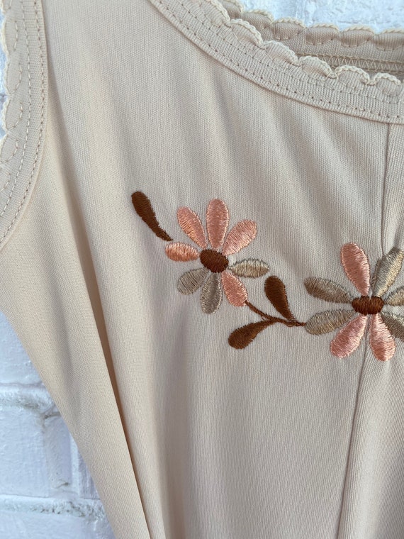 Vintage 70s Sleeveless Polyester Dress/ Matching … - image 5