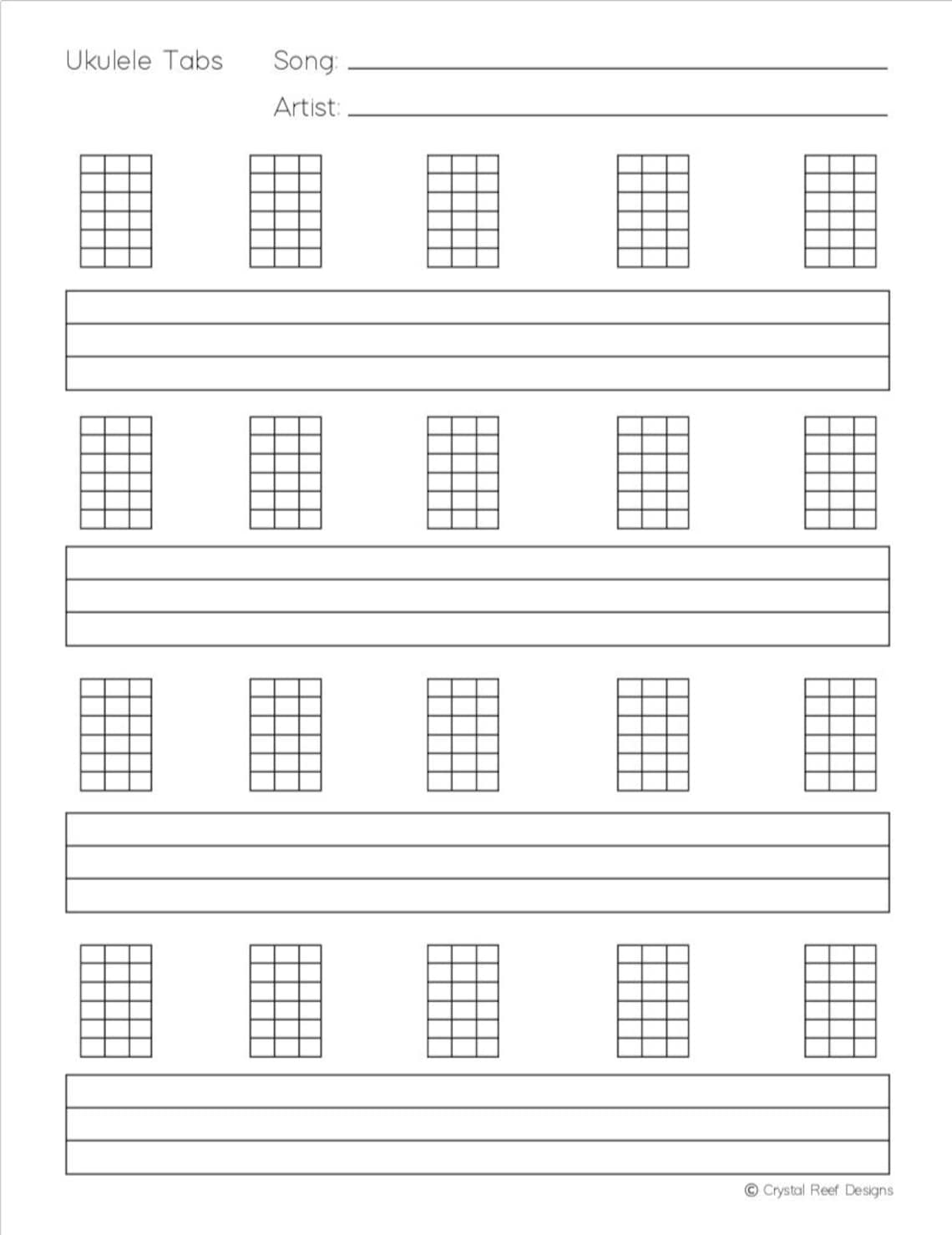 Ukulele Blank Tabs Chords Instant Printable Download Etsy Ukulele Blank Tabs Chords Instant Printable Download Etsy