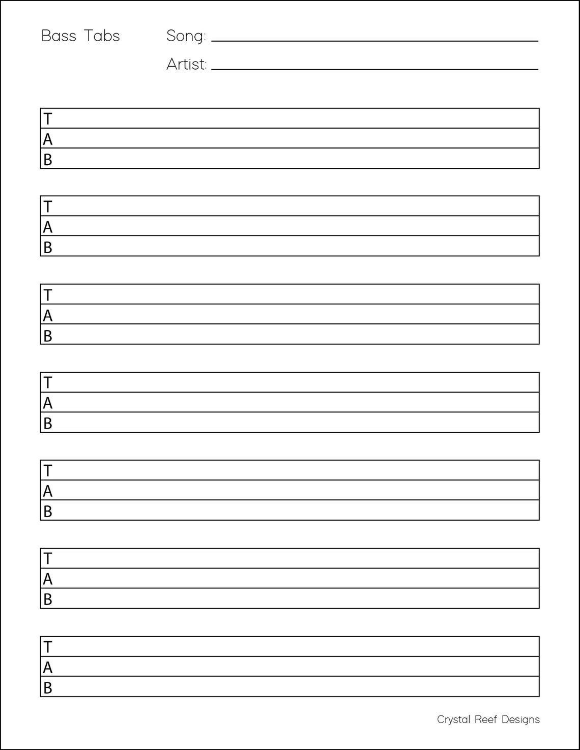 bass-blank-tabs-instant-printable-download-etsy