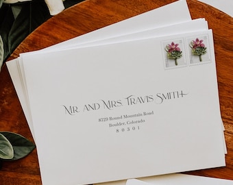 Modern Serif A7 Printed Addressed White Envelopes