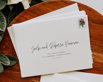 Printed Casual Script White Envelopes
