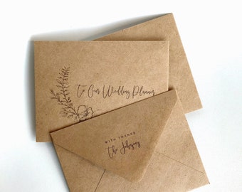Personalized Set of Greenery Wedding Vendor Tip/Gratuity Envelopes