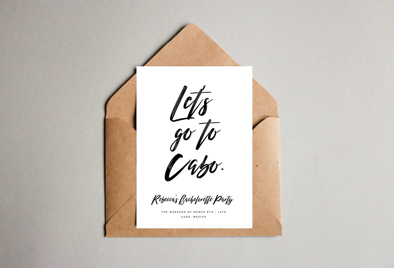 Let's Go to Cabo Bachelorette Party Invitation Etsy