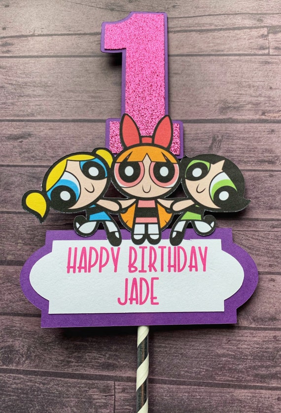 Powerpuff Girls Centerpiece Stick Powerpuff Girls Party Etsy