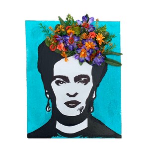The Frida’s. Pop Art Acrylic Painting With Glitter