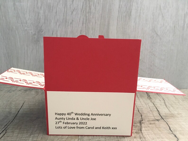 Ruby Wedding Anniversary Card Ruby Anniversary Keepsake Card Etsy