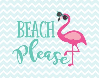 Beach Please SVG and PNG, Flamingo SVG, Sunglasses svg, Beach svg, htv Design, Cricut svg, Silhouette svg