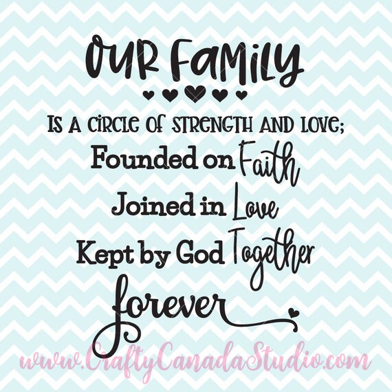 Our Family Svg Our Family Is A Circle Of Strength Svg Quote Etsy