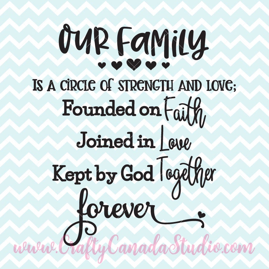 Our Family is a circle of Strength & Love 6x6 Canvas Selfstanding Sign