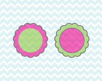 Scallop Circle SVG and PNG, Scallop Circle Clipart, Scallop, Scalloped Frame, diy Gift Tag, diy Scalloped Die Cut, Scallop svg