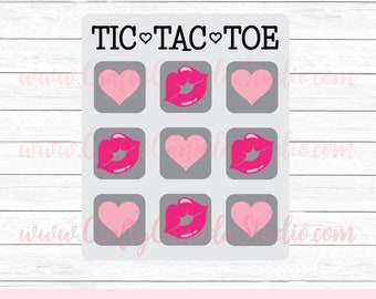 Valentine's Tic Tac Toe SVG, Tic Tac Toe Laser Cut File, Cricut Valentines SVG