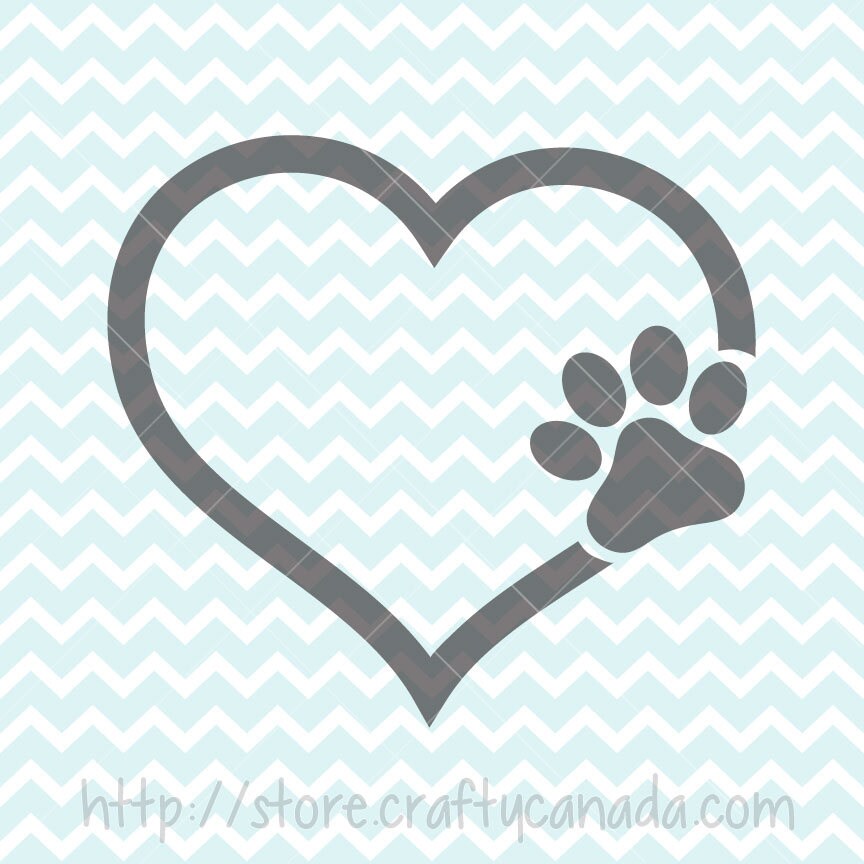 Download I Love My Dog SVG & PNG Paw in Heart Svg and Clipart Dog ...