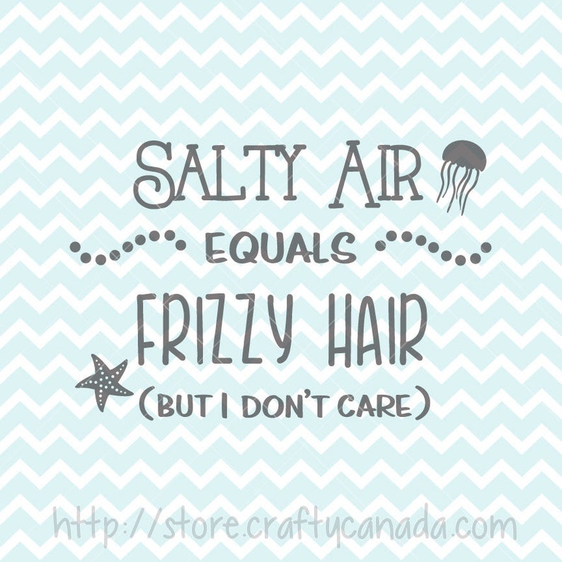 Salty Air Equals Frizzy Hair SVG and PNG Beach Svg Beach - Etsy