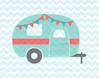 Retro Travel Trailer SVG & PNG, Camper svg, Cricut Explore, Silhouette Cameo, SVG Files, Caravan, Printable