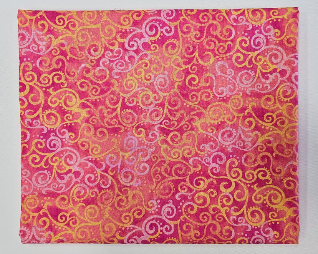 One Yard of Coral Quilting Fabric, 100 Cotton High Quality Fabric