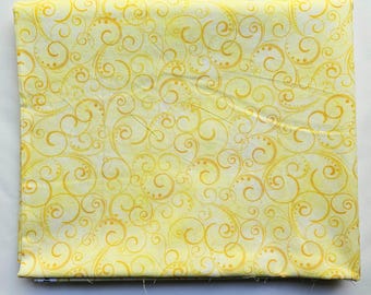 108 inch Wideback Yellow Quilting Fabric, 2 1/2 Yard Cut, 100% Cotton High Quality Fabric, 90" by 108" Quilt Backing fabric from Benartex.