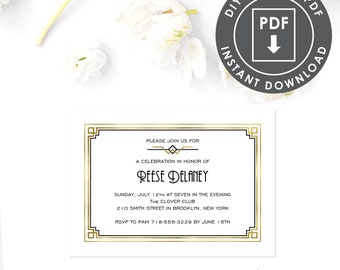 1920s 60th invite etsy