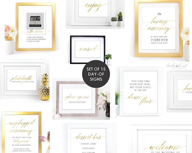 Bathroom Sign Wedding Printable Bathroom Sign Wedding Bathroom Basket Sign Wedding Sign GOLD Wedding Template DIY Wedding Sign 005G