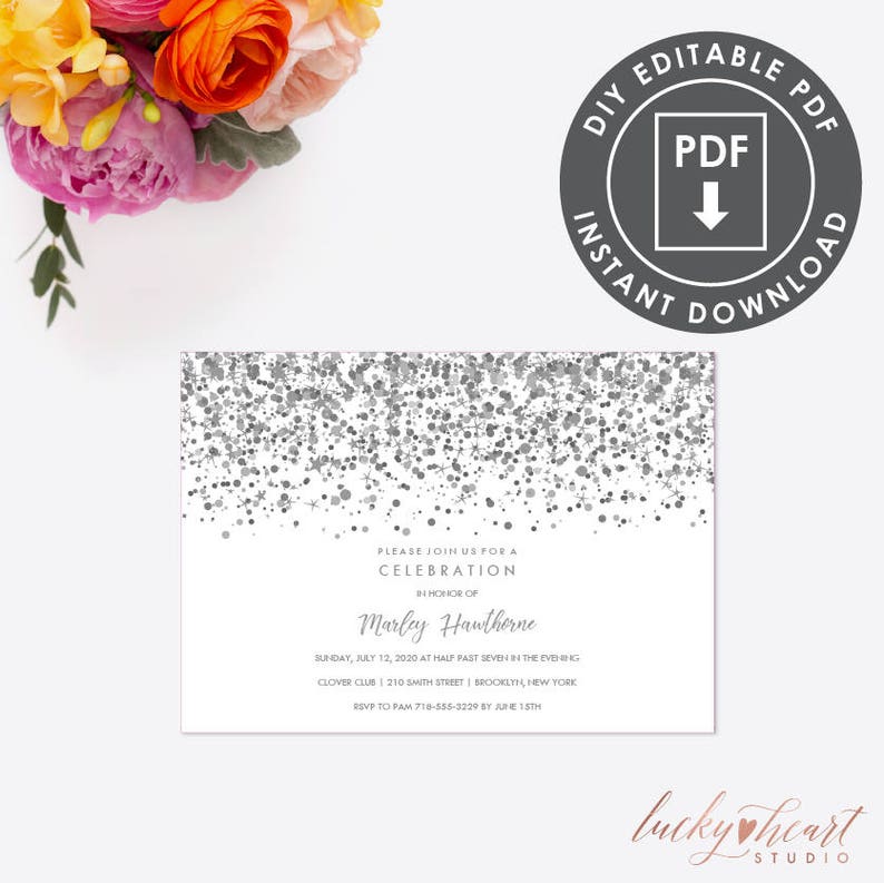 Quinceanera Invitation Instant Download Quinceanera Etsy