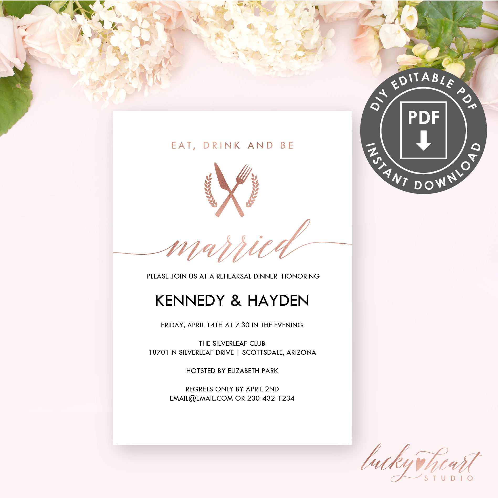 Wedding Rehearsal Dinner Template Fully Editable Instant Download Eat Drink and Be Married Printable Rehearsal Invitation for Wedding
