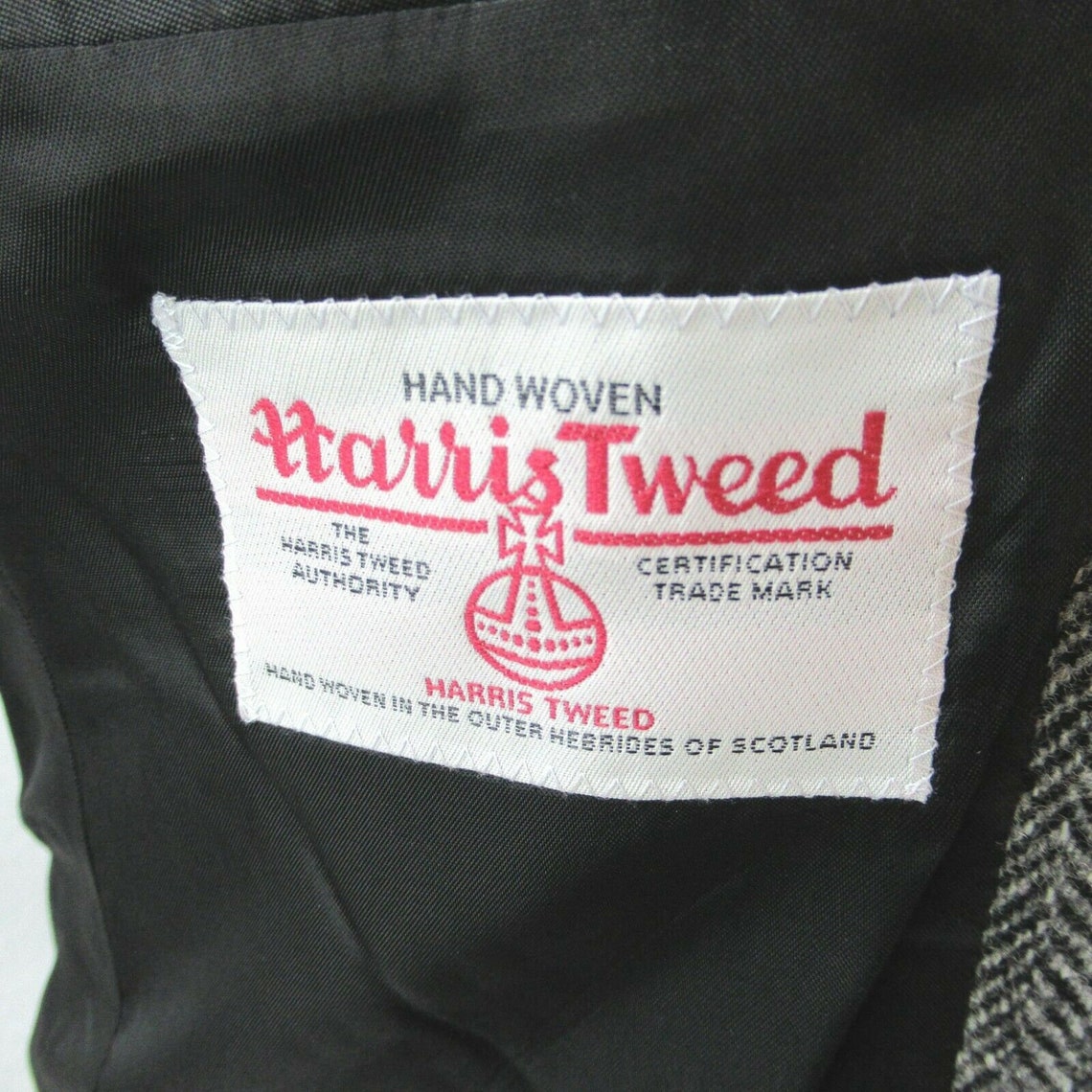 JoS A Bank Harris Tweed Grey Herringbone Sport Coat Mens ...