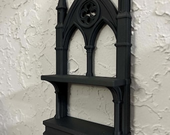 Gothic Cathedral Window Shelf – Dark Home Decor Display