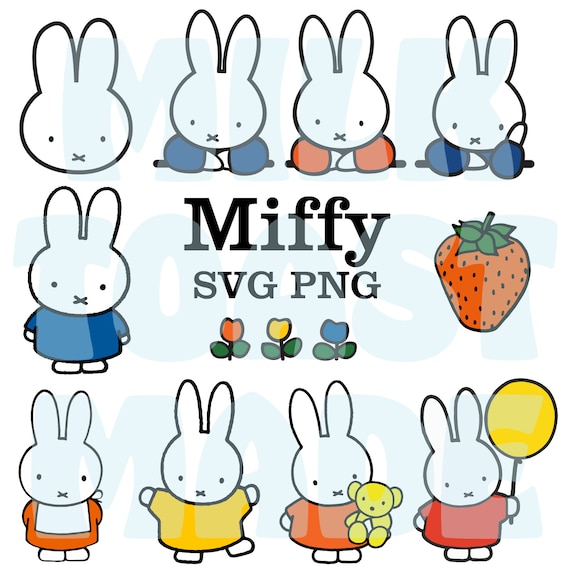 50 Miffy Bunny Envelope Seals / Labels / Stickers, 1 x 1.5