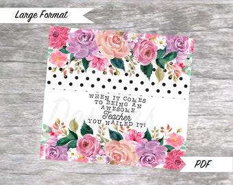 NEW Large Teacher Nailed It Polish Strip Gift Envelope Printable PDF