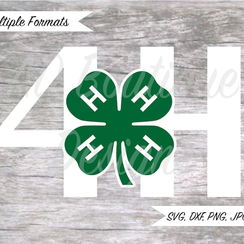 4H Clover Vector Silhouette Instant Download Green 4h Clover Etsy
