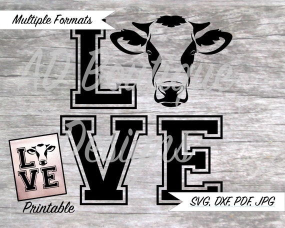 Love Cow Svg Design Plus Printable Etsy