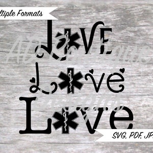 Love Star of Life Medical EMT Paramedic Symbol SVG File