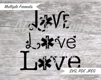 Love Star of Life Medical EMT Paramedic Symbol SVG File
