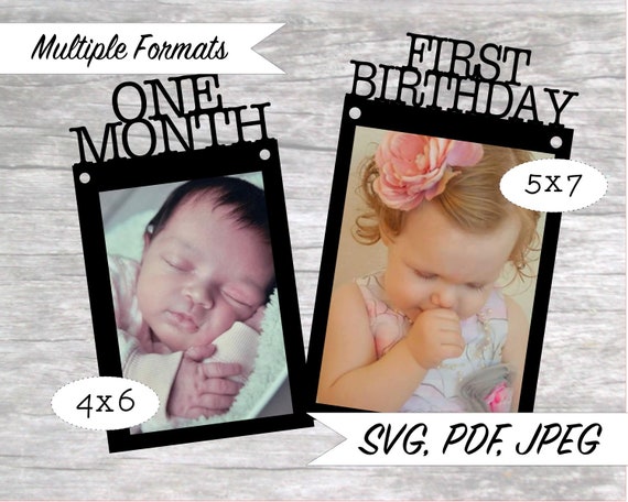 Download 12 Months First Birthday Banner Type Svg Cuttable Etsy