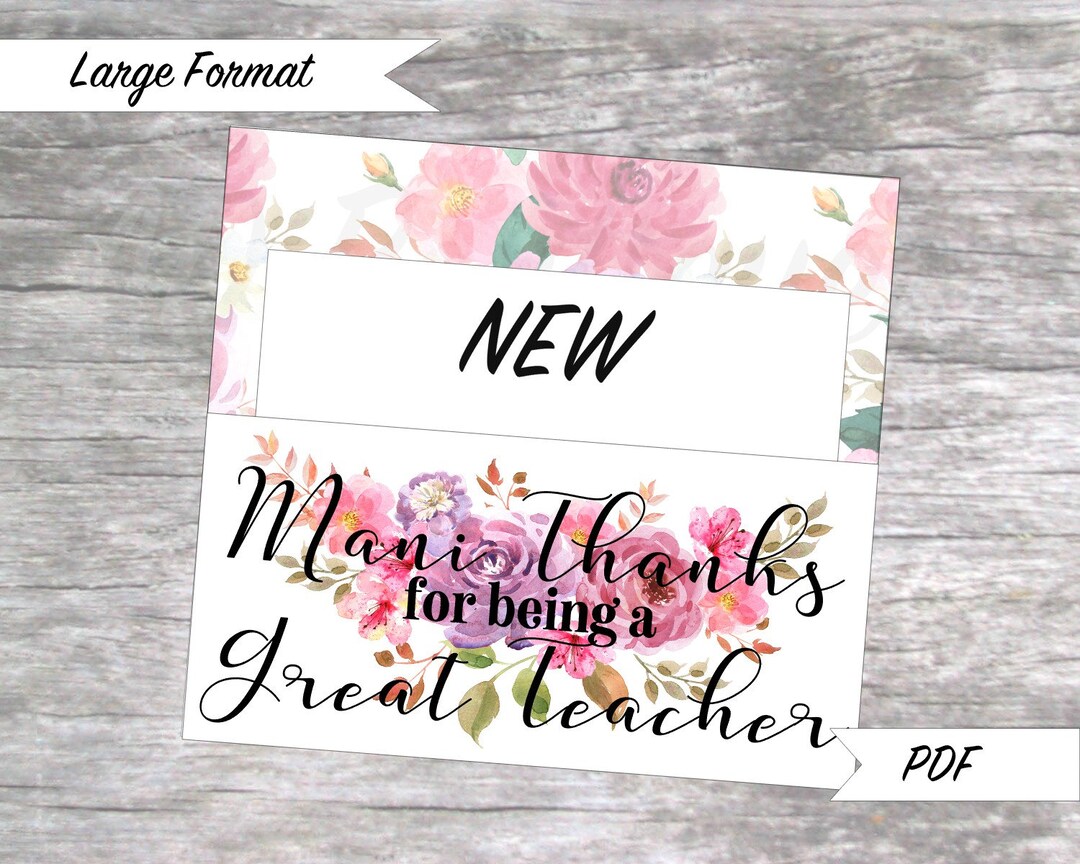 NEW Large Mani Thanks Teacher Appreciation Polish Strip Gift Envelope ...