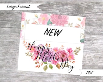 NEW Large Happy Mother&#39;s Day Polish Strip Gift Envelope Printable PDF