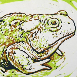 Toad, original linocut print, signed limited edition 30